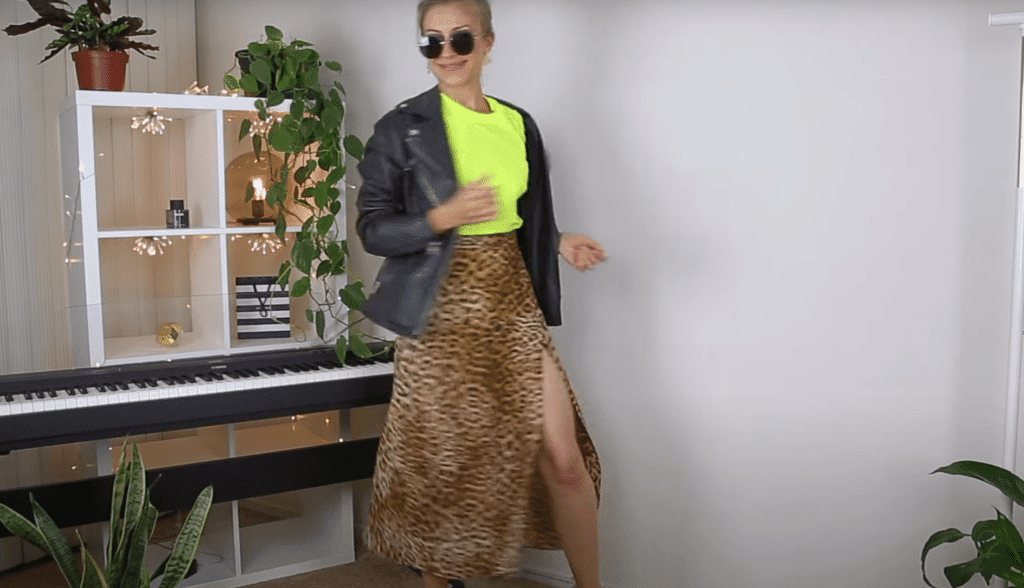 neon and black outfit
