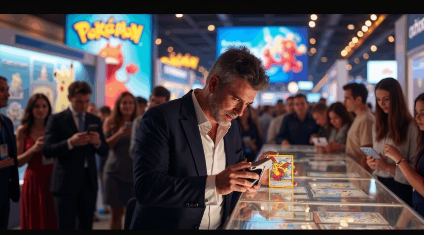 Simon Cowell as a Pokemon card collector