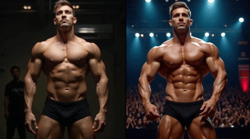 skinny guy in bodybuilding contest