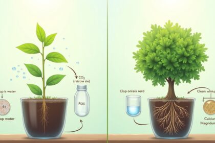 Carbonated water speeds up plant growth and make plants greener than tap water