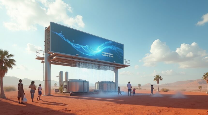In Peru, billboard ads are converted into water condensers that produce gallons of drinking water from the air
