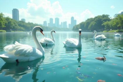 In Singapore, robotic swans track lake water quality by monitoring pH, oxygen, and polllutants