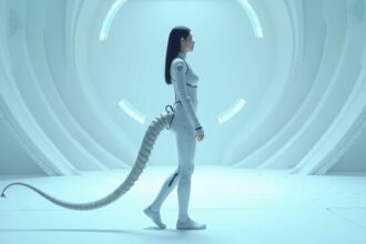 Japanese researchers built a robotic tail that helps humans balance and walk steadily