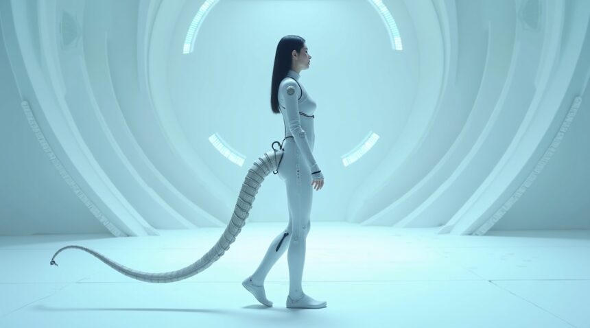 Japanese researchers built a robotic tail that helps humans balance and walk steadily