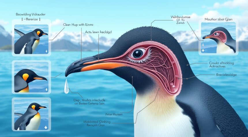 Penguins can drink seawater as special glands near their eyes filter out the salt