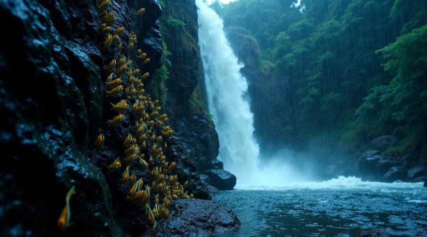 Rare catfish species was found climbing up waterfalls