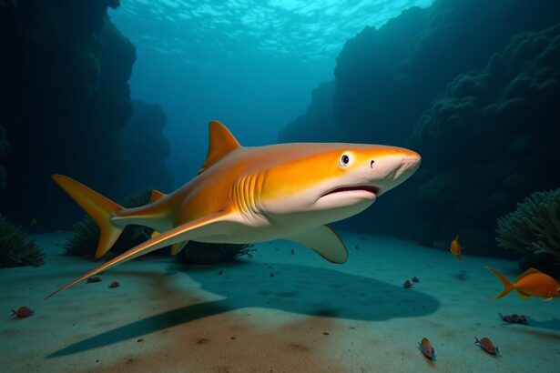 Scientists spot first-of-its-kind bright orange shark with fully white eyes swimming in the Caribbean Sea