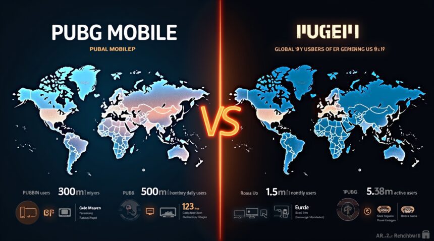 The player base in PUBG mobile as compared to PUBG on PC