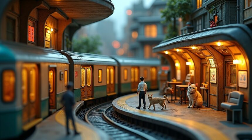 YouTuber spends 4 months building mini subway station for his cats
