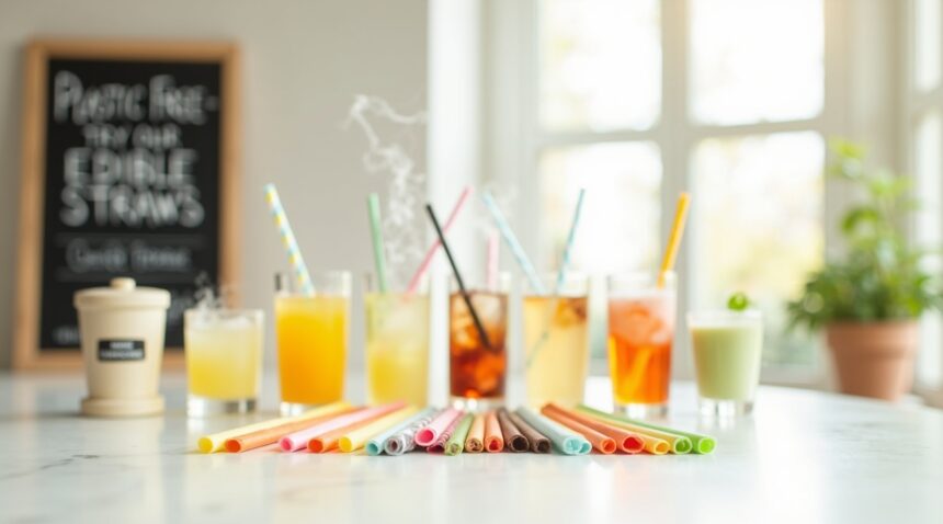 A startup made straws from sugar that melt into drinks after use