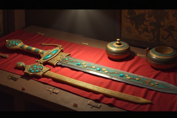 Ancient Chinese swords from the Warring states period were adorned with rock crystal, turquoise, and gold