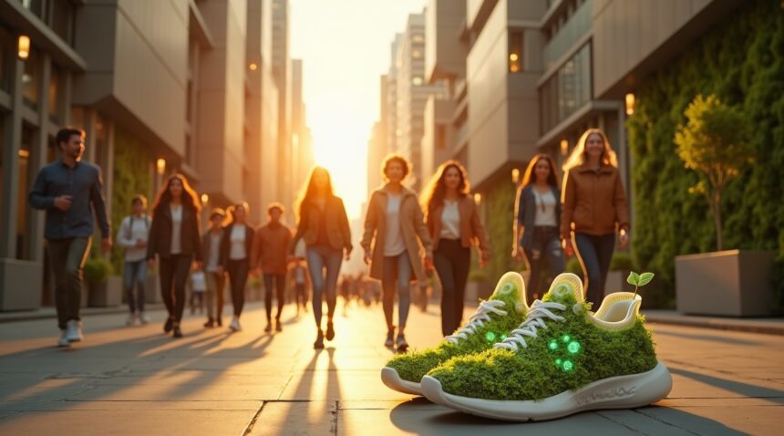 France's eco-shoes sprout moss between the soles, filtering dust and purifying urban air as you walk