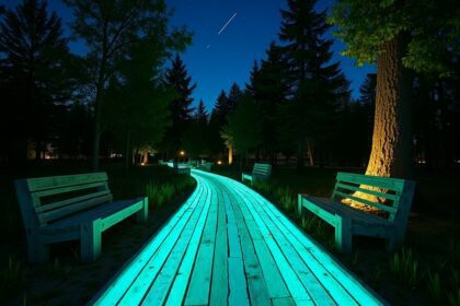 Glow in the dark wood has been developed by scientists using fungi, providing natural light for streets and parks