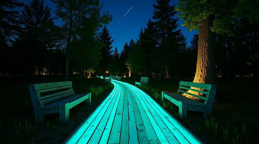 Glow in the dark wood has been developed by scientists using fungi, providing natural light for streets and parks