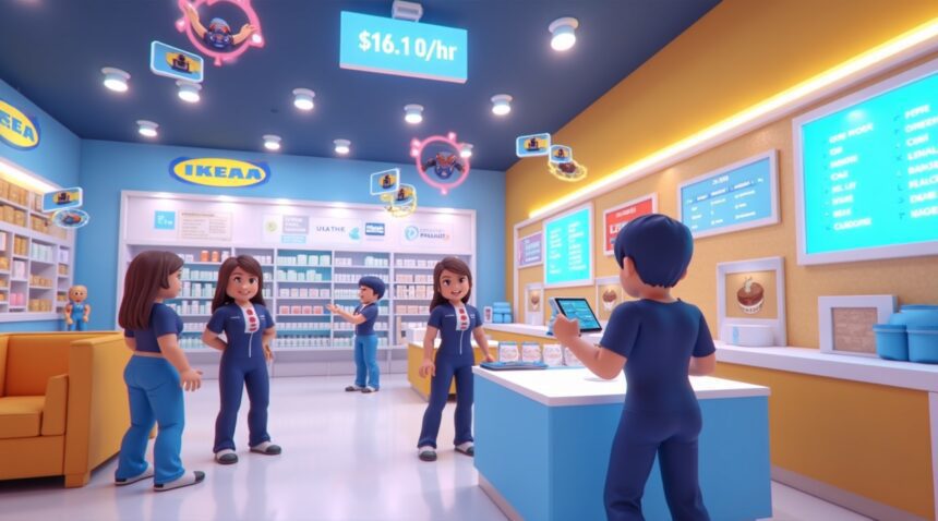 IKEA pays $16.10 per hour to work at their virtual Roblox store