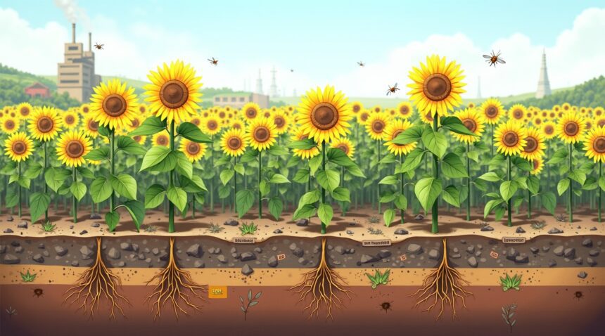 In Australia and beyond, sunflowers are lpanted on sites to absorb toxic heavy metals from soil