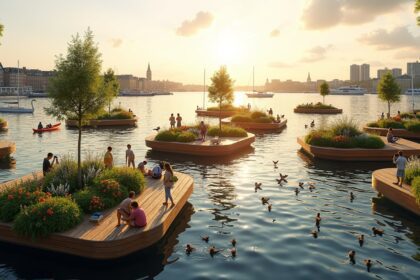 In Denmark, man-made floating islands are turning busy city harbors into homes for birds, bees, and fish
