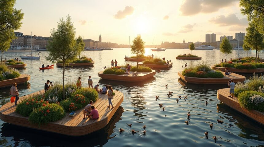 In Denmark, man-made floating islands are turning busy city harbors into homes for birds, bees, and fish