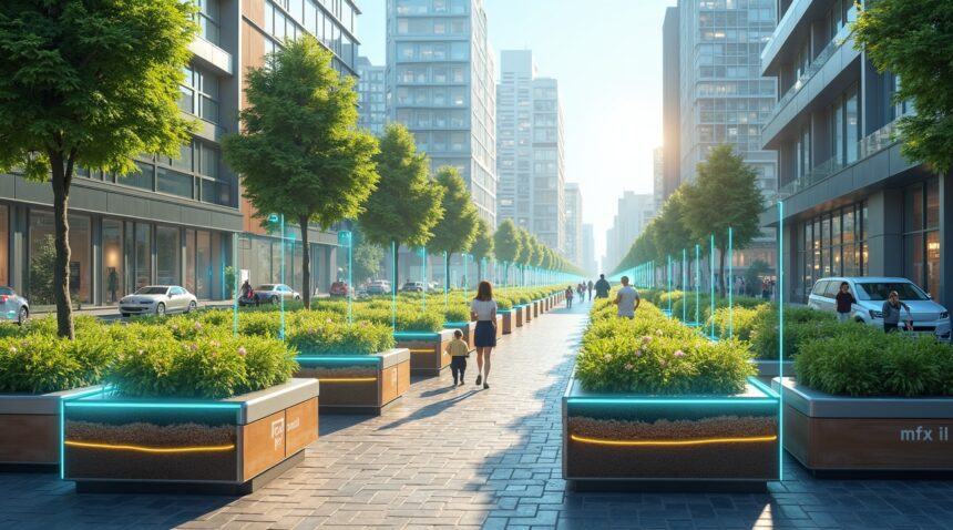 In Germany, self-watering city planters use underground reservoirs and sensors to save water efficiently