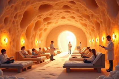 In Ukraine, there is a unique health resort built inside a salt mine that provides treatment for patients with asthma