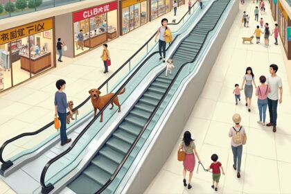 Japan built escalators for pets in shopping malls, encouraging owners to bring pets inside without stress