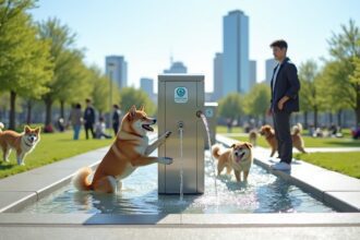 Japan has water fountains for pets with paw-activated sensors in public parks