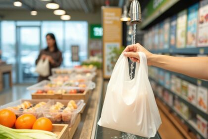 Japan's grocery bags dissolve in water, made from potato starch and safe for marine life
