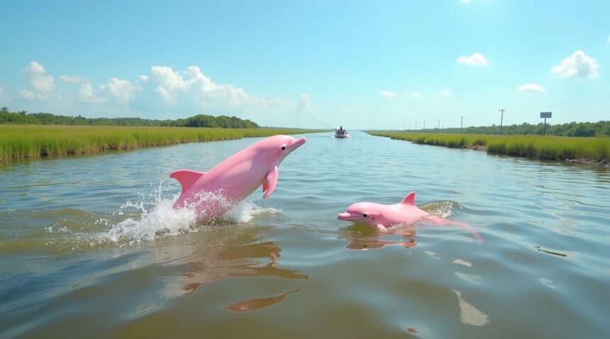 Rare pink dolphin spotted in Louisiana waters