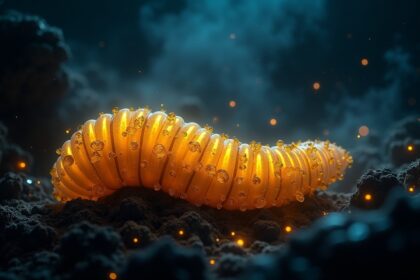 Scientists found a glowing deep-sea worm that survives by turning poison into golden crystals