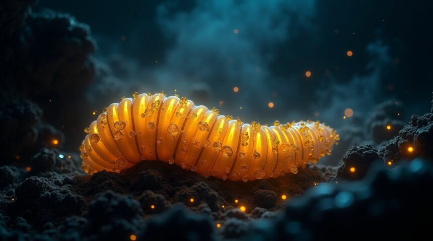 Scientists found a glowing deep-sea worm that survives by turning poison into golden crystals