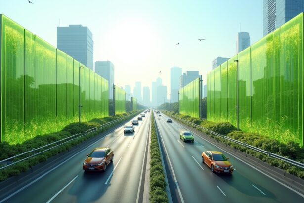 Singapore uses vertical algae panels along highways to capture carbon dioxide