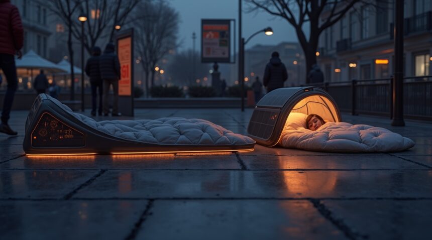 A German startup made backpacks that can transform into insulated beds with solar panels
