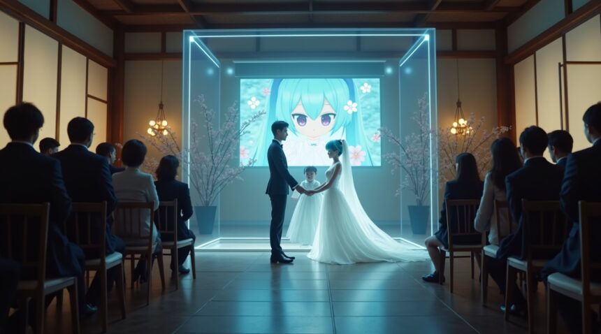 A Tokyo man's marriage to AI hologram Hatsune Miku highlight Japan's surge in Tech Marriages and the rise of real emotional bonds with virtual partners