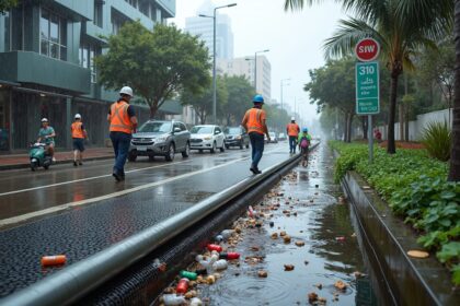 Australia installed mesh drains that have stopped over 370 kg of rtash from flowing into the ocean