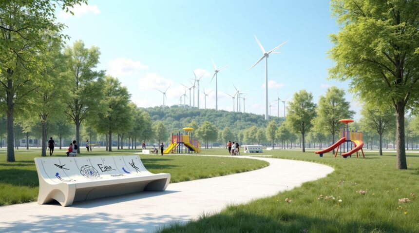 Belgium is turning old wind turbine blades into park benches and playground equipment