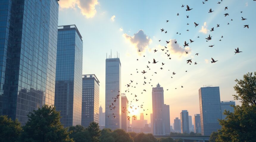 Canada adds bird-friendly building glass with patterned UV coatings visible to birds, but invisible to humans