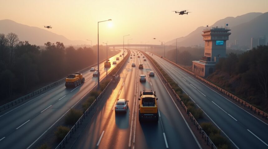 China resurfaced 158 kilometers of highway using AI-guided robots and drones, with zero on-site workers