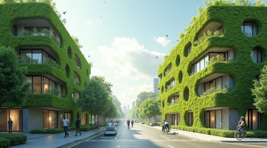 Dutch engineers created moss growing bricks than clean air, absorb carbon dioxide and cool buildings like living walls
