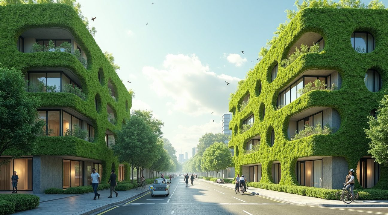 Dutch engineers created moss growing bricks than clean air, absorb carbon dioxide and cool buildings like living walls