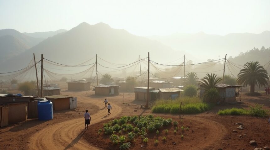 Fog catching nets in Peru turn mist into 400 liters of water dailly, sustaining rural villages