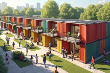 Germany's eco-homes for the homeless include micro-gardens and solar panels that are built from recycled shipping containers