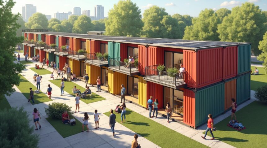 Germany's eco-homes for the homeless include micro-gardens and solar panels that are built from recycled shipping containers
