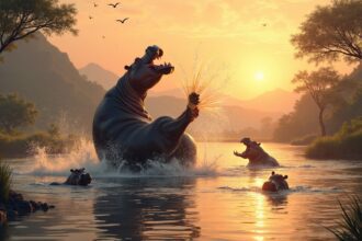 Hippos attract mates by defecating, urinating, and farting near females