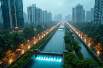 In Singapore, smart drains equipped with sensors and automated gates open during heavy rains, diverting excess water and protecting the city from urban flooding