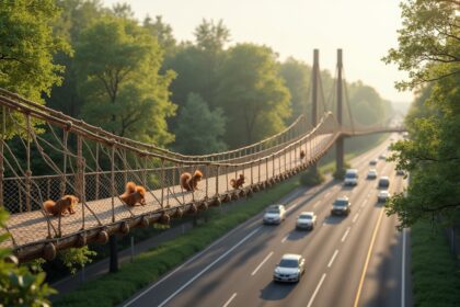 In the Netherlands, a unique bridge was built over a highway just for squirrels, providing a safe crossing