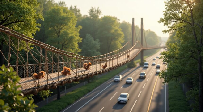 In the Netherlands, a unique bridge was built over a highway just for squirrels, providing a safe crossing