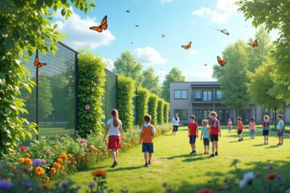 Poland installs pollen fences near schools, green mesh walls that trap airborne allergens and double as insect habitats