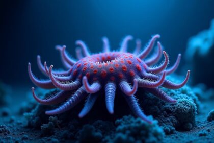 Scientists capture rare Antartic Strawberry lifeform with 20 limbs in the deepest freezing waters on Earth