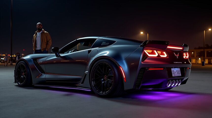 Shaq finally gets to drive his 1-of-1 personalized Chevy Corvette that's the biggest in the world