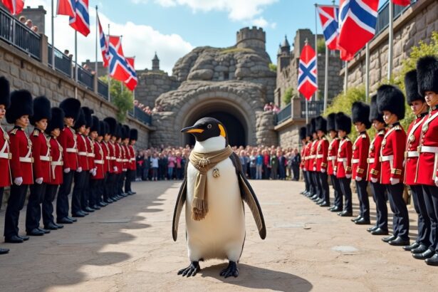 Sir Nils Olav is a male king penguin who holds the rank of Major General